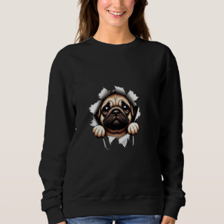 Söt sorgsen Pug-tröja – Emotionell estetisk street T Shirt