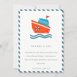 Söt söt barn nautisk båt Alla åldrar Födelsedag Tack Kort