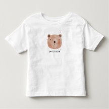 Söt söt björn Toddler T-shirt | Minimalistisk trä