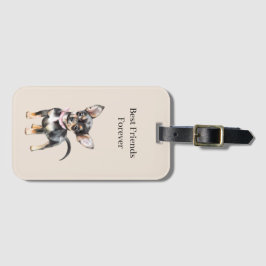 Söt söt brun crèm Chihuahua hund bästa vänner Bagagebricka