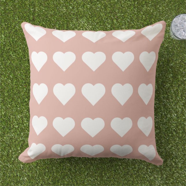Söt söt mönster rosa vit chic kudde (Gräs)