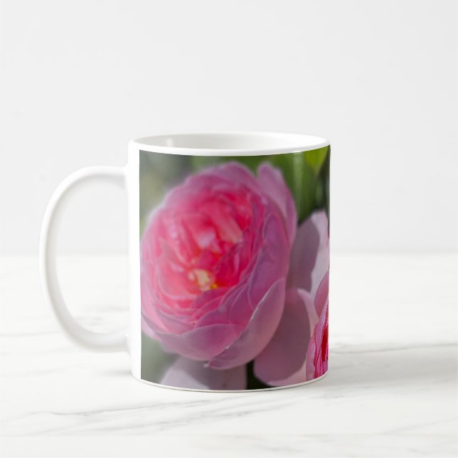 Söt Söt Rosa ros Kaffemugg (Vänster)
