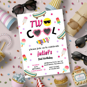 Söt, söt sommar, två coolor, andra födelsedag inbjudningar