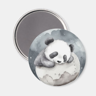 Söt sovande akvarell baby panda magnet