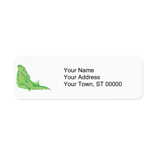 Söt sovande alligator returadress etikett (Framsidan)