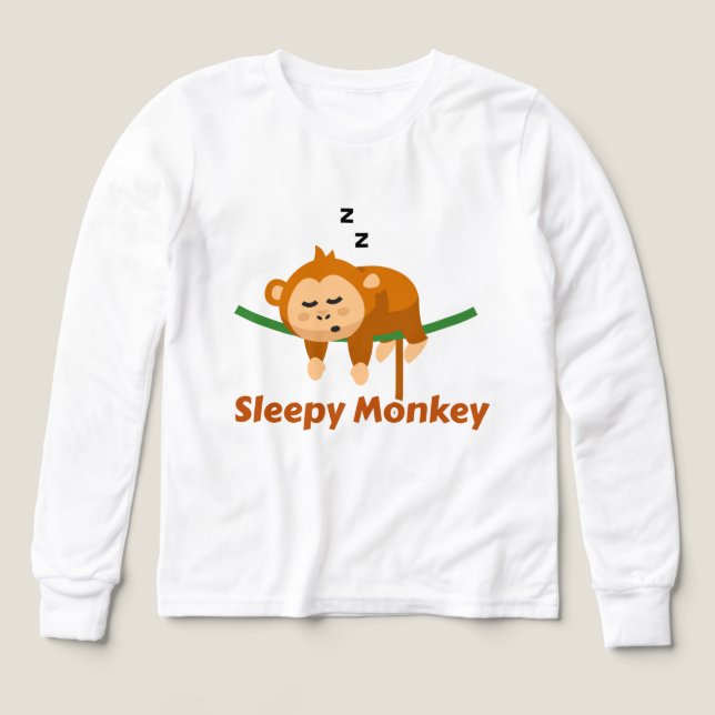 Söt Sövande Ap Bebis T-Shirt (Design framsida)