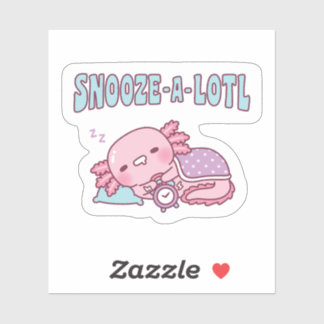 Söt sovande Axolotl Sover Mycket Lotl Rolig Puns Klistermärken