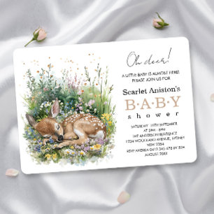 Söt sovande baby Doe baby shower Inbjudningar