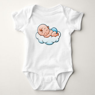 Söt sovande baby på blå moln - söta drömmar nu t shirt