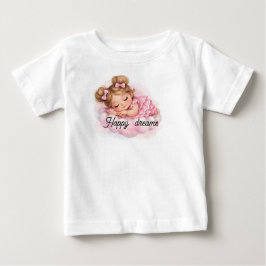 Söt sovande babyflicka på rosa moln konst t shirt