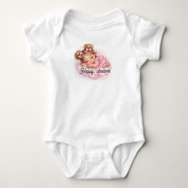Söt sovande babyflicka på rosa moln konst t shirt