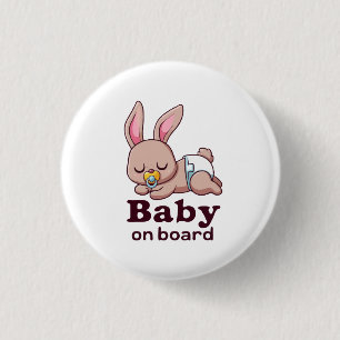 Söt sovande babyman "Baby ombord" Bil Knapp