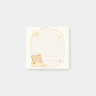 Söt sovande björn Kawaii moln anteckningsblock Post-it Block