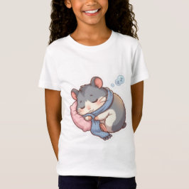 Söt sovande Chibi-hamster Pastell T-shirt för barn