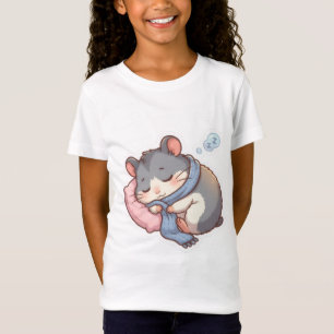 Söt sovande Chibi-hamster Pastell T-shirt för barn
