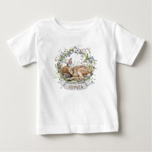 Söt sovande dovhjort vår t shirt