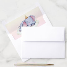 Söt sovande elefant baby shower kuvert liner