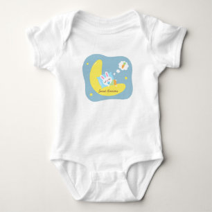 Söt sovande kanin på månen för babypojke tee shirt