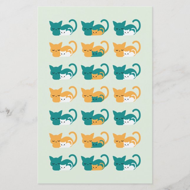 Söt sovande kattmönster III (Framsida)