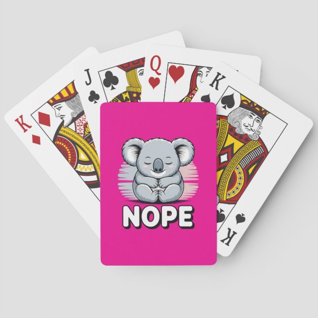 Söt sovande koala ”Nej” Rolig tecknad film Casinokort (Baksidan)