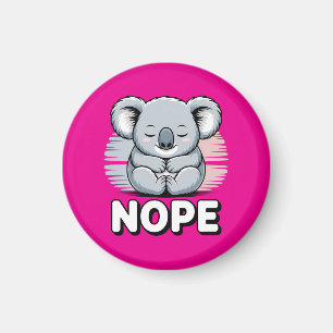 Söt sovande koala ”Nej” Rolig tecknad film Magnet