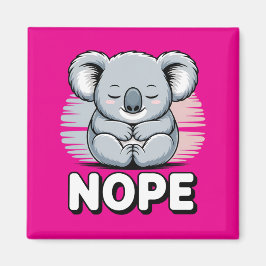 Söt sovande koala ”Nej” Rolig tecknad film Magnet