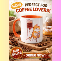 Söt sovande orange katt kaffemugg rolig orange