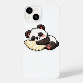 Söt sovande panda med kudde
