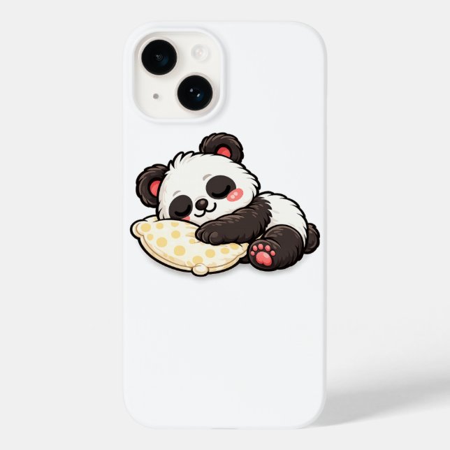 Söt sovande panda med kudde (Baksida)