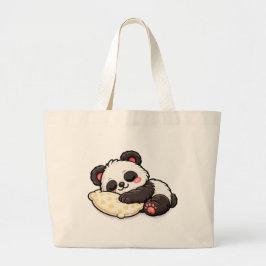 Söt sovande panda med kudde jumbo tygkasse