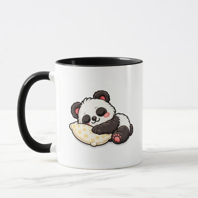 Söt sovande panda med kudde mugg (Vänster)