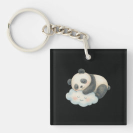 Söt Sövande Panda på Moln Vattenfärg