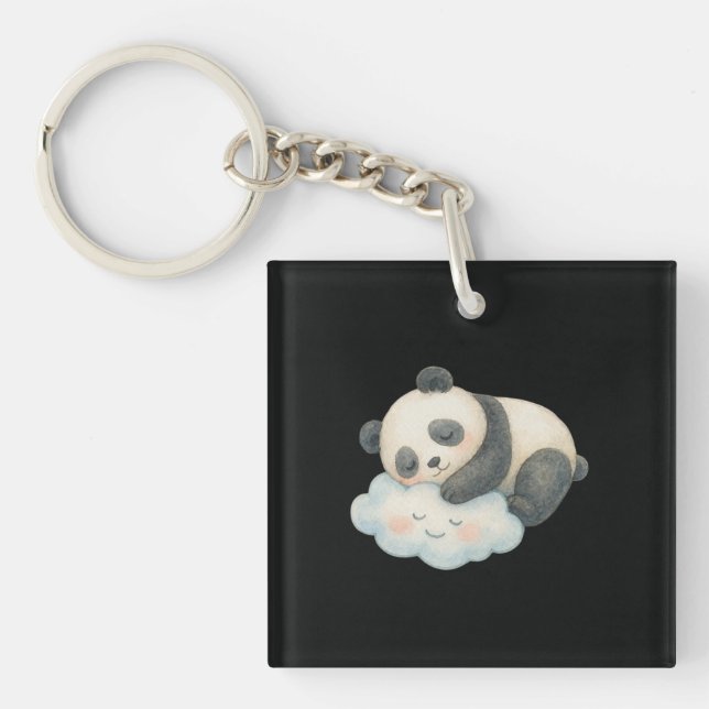 Söt Sövande Panda på Moln Vattenfärg (Framsidan)