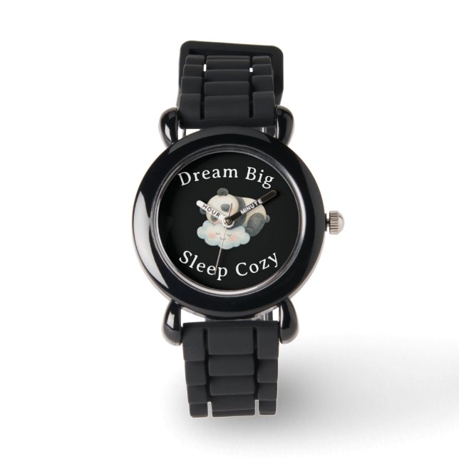 Söt Sövande Panda på Moln Vattenfärg Armbandsur (Framsida)
