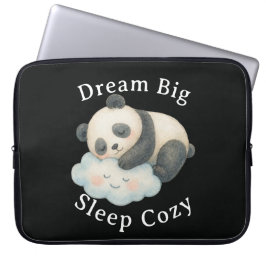 Söt Sövande Panda på Moln Vattenfärg Laptop Fodral