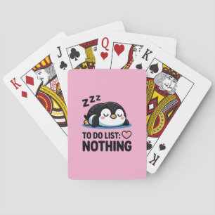 söt sovande pingvin, att göra lista ingenting casinokort