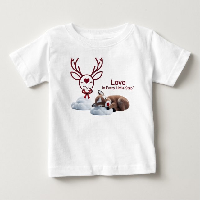 Söt sovande ren "Kärlek i varje litet steg T Shirt (Framsida)