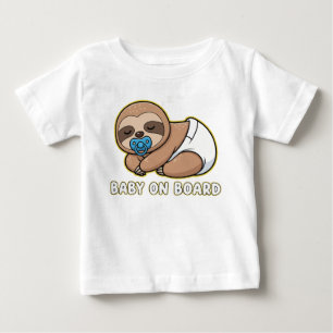 Söt sovande sengångare baby ombord på bilskylt N T Shirt