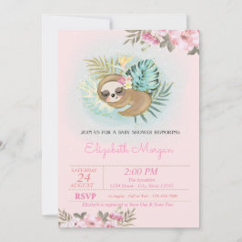 Söt sovande sengångare blommande baby shower inbjudningar
