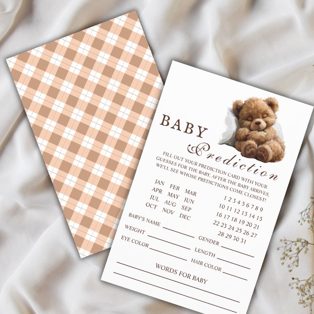 Söt sovande teddybjörn Baby Förutsägelsekort Flygblad (Skapare uppladdad)