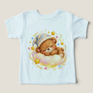 Söt sovande teddybjörn Glänsande småbarns t-shirt