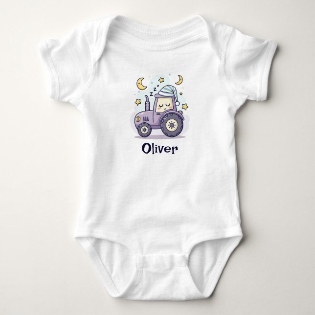 Söt sovande traktor t shirt (Framsida)