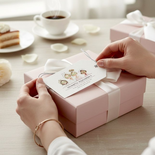 Söt Spa-dag Födelsedagspresent Tag Presentetikett (Skapare uppladdad)