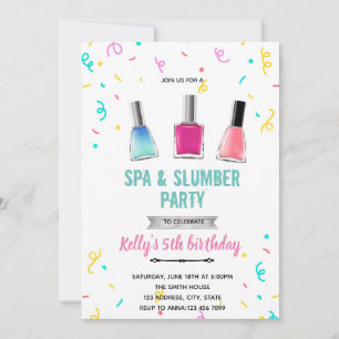 Söt spa manikyr pedikyr tema inbjudningar
