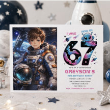 Söt Space 7-års födelsedagsfoto | Sex och sju 