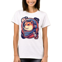 Söt Space Shiba Hund Helmet Raket Art Design