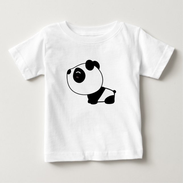 Söt Späd Pandas Bebis T Shirt (Framsida)