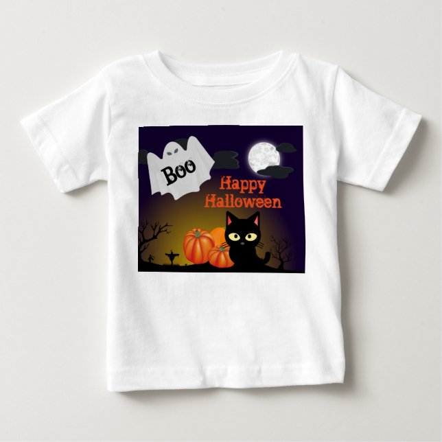 Söt spädbarns halloween-spöke t-shirt (Framsida)