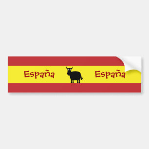 Söt spansk tjur & flagga bildekal