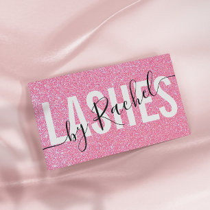 Söt Sparkly Rosa Glitter Typografi Visitkort